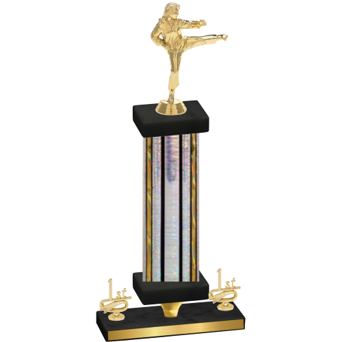 Premium Single Silver Glacier First Place Karate Trophy