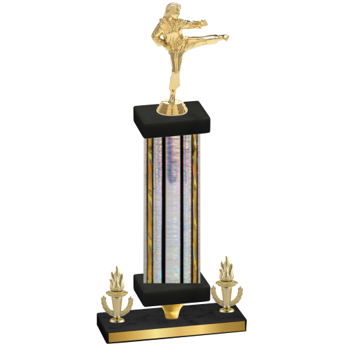 Premium Single Silver Glacier Victory Karate Trophy