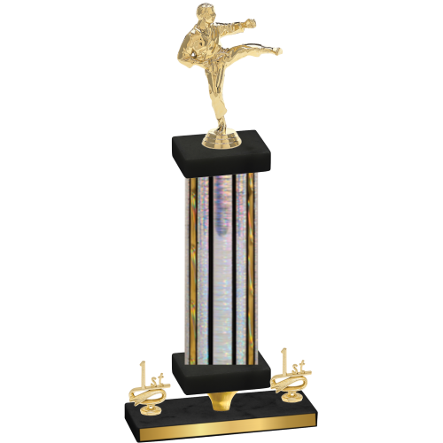 Premium Single Silver Glacier First Place Karate Trophy