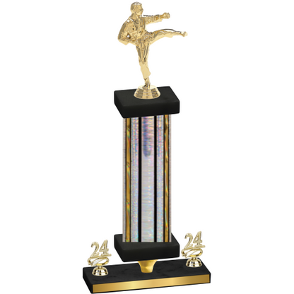 Premium Single Silver Glacier Year Karate Trophy