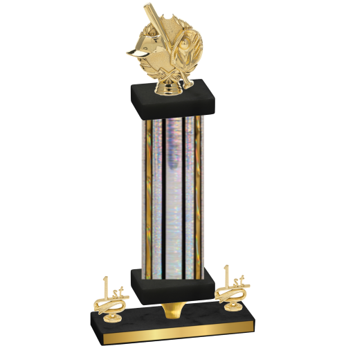 Premium Single Silver Glacier First Place Baseball Trophy