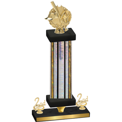 Premium Single Silver Glacier Second Place Baseball Trophy