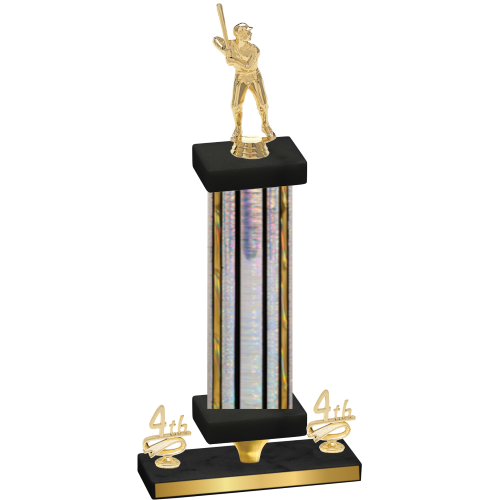 Premium Single Silver Glacier Fourth Place Baseball Trophy