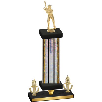 Premium Single Silver Glacier Victory Baseball Trophy