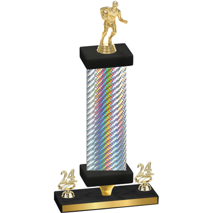 Premium Single Silver Carbon Fiber Year Rugby Trophy