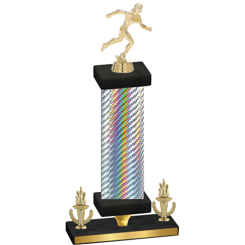 Premium Single Silver Carbon Fiber Victory Running Trophy