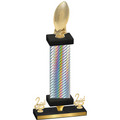 Premium Single Silver Carbon Fiber Second Place Football Trophy