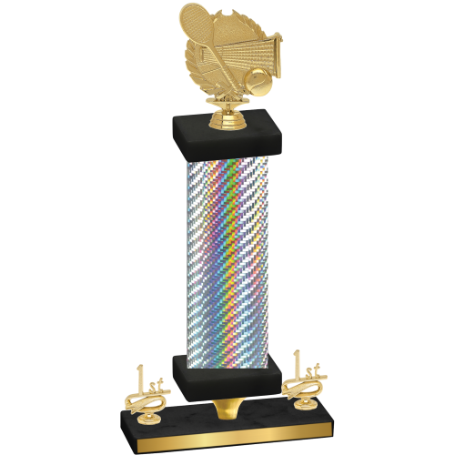 Premium Single Silver Carbon Fiber First Place Tennis Trophy