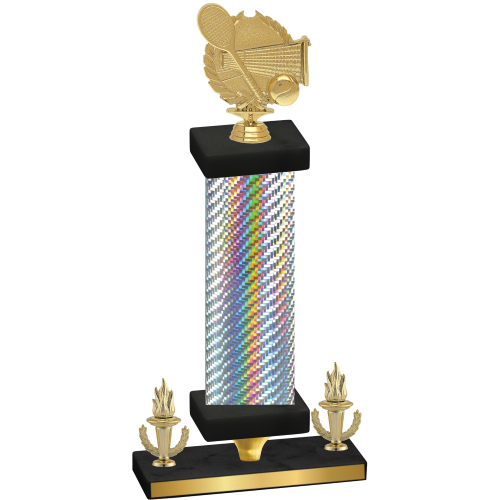 Premium Single Silver Carbon Fiber Victory Tennis Trophy