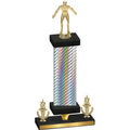 Premium Single Silver Carbon Fiber Victory Wrestling Trophy