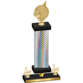 Premium Single Silver Carbon Fiber Third Place Volleyball Trophy