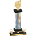 Premium Single Silver Carbon Fiber Second Place Swimming Trophy