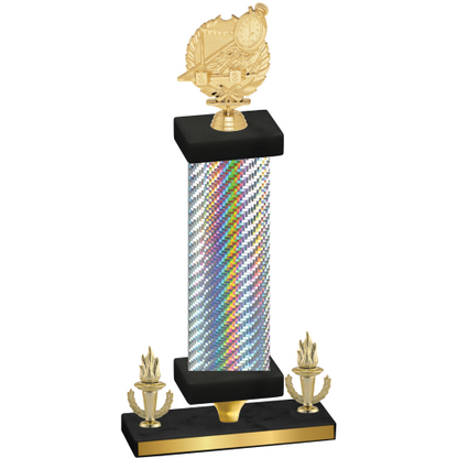 Premium Single Silver Carbon Fiber Victory Swimming Trophy