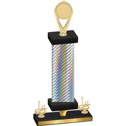 Premium Single Silver Carbon Fiber First Place Insert Trophy