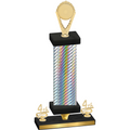 Premium Single Silver Carbon Fiber Fourth Place Insert Trophy