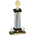Premium Single Silver Carbon Fiber Year Insert Trophy