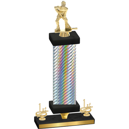 Premium Single Silver Carbon Fiber First Place Hockey Trophy