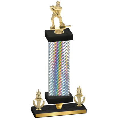 Premium Single Silver Carbon Fiber Victory Hockey Trophy