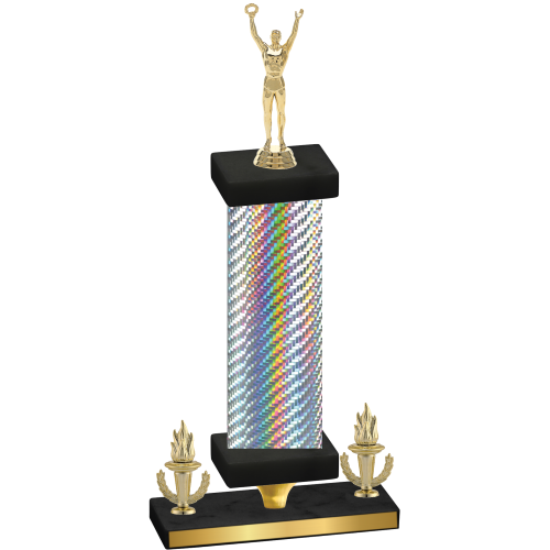 Premium Single Silver Carbon Fiber Victory Victory Trophy