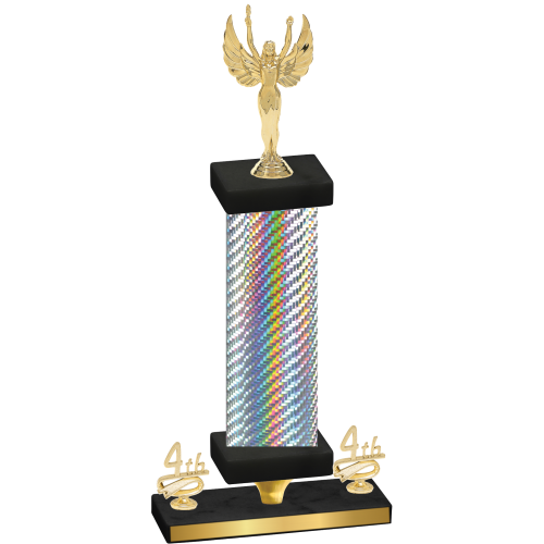 Premium Single Silver Carbon Fiber Fourth Place Victory Trophy