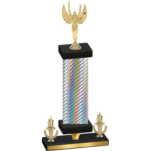 Premium Single Silver Carbon Fiber Victory Victory Trophy