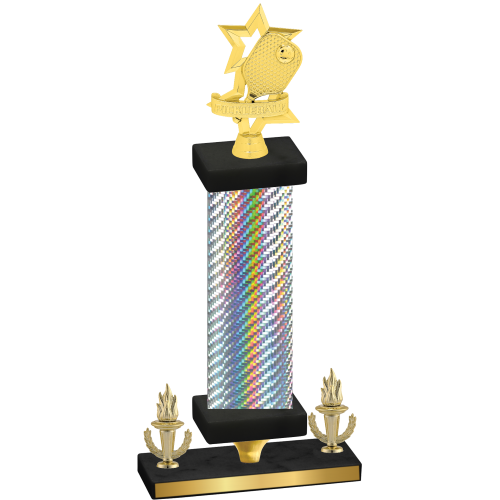 Premium Single Silver Carbon Fiber Victory Pickleball Trophy