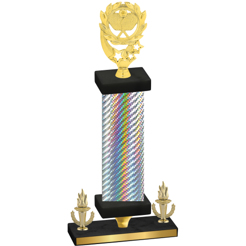 Premium Single Silver Carbon Fiber Victory Pickleball Trophy