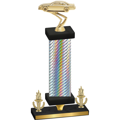 Premium Single Silver Carbon Fiber Victory Cars Trophy