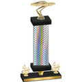 Premium Single Silver Carbon Fiber Fourth Place Cars Trophy