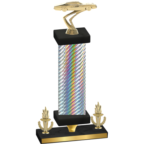 Premium Single Silver Carbon Fiber Victory Cars Trophy