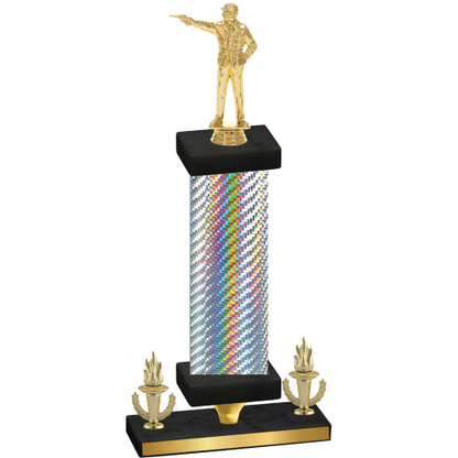 Premium Single Silver Carbon Fiber Victory Shooter Trophy