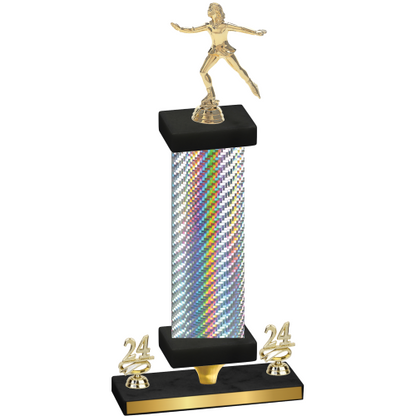 Premium Single Silver Carbon Fiber Year Skater Trophy