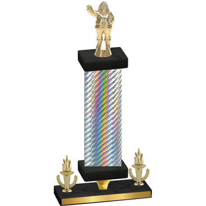 Premium Single Silver Carbon Fiber Victory Holiday Trophy