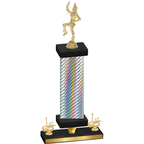 Premium Single Silver Carbon Fiber First Place Majorette Trophy