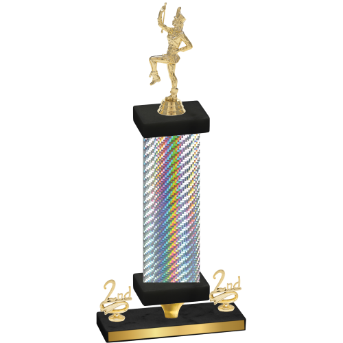 Premium Single Silver Carbon Fiber Second Place Majorette Trophy