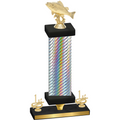 Premium Single Silver Carbon Fiber First Place Fishing Trophy