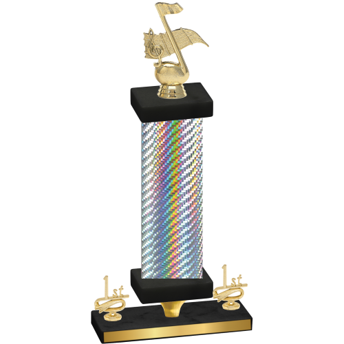 Premium Single Silver Carbon Fiber First Place Music Trophy