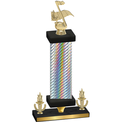 Premium Single Silver Carbon Fiber Victory Music Trophy