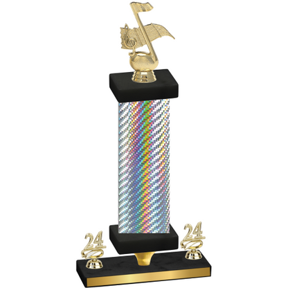 Premium Single Silver Carbon Fiber Year Music Trophy