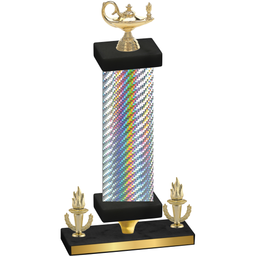 Premium Single Silver Carbon Fiber Victory Academics Trophy