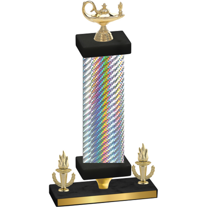 Premium Single Silver Carbon Fiber Victory Academics Trophy