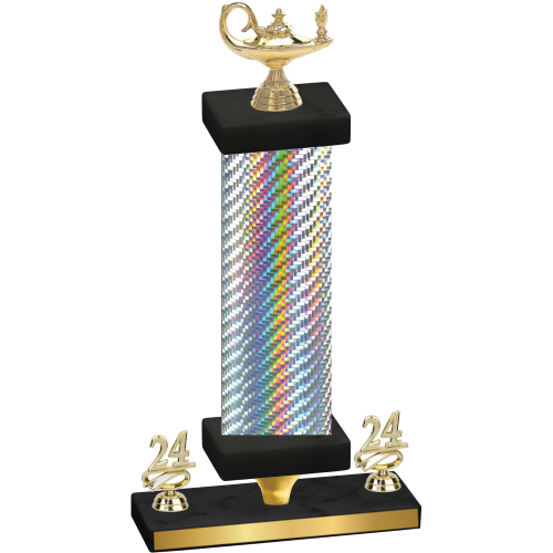 Premium Single Silver Carbon Fiber Year Academics Trophy