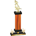 Premium Single Orange Carbon Fiber Third Place Football Trophy
