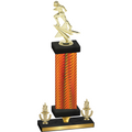 Premium Single Orange Carbon Fiber Victory Football Trophy