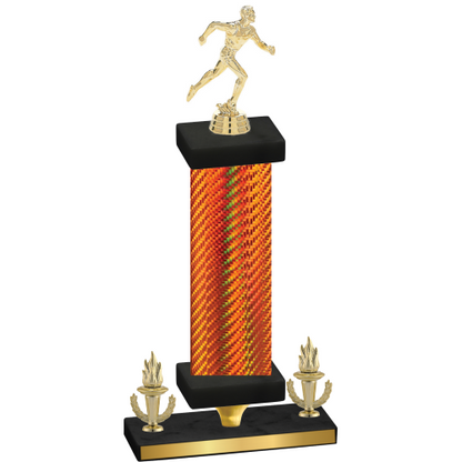 Premium Single Orange Carbon Fiber Victory Running Trophy