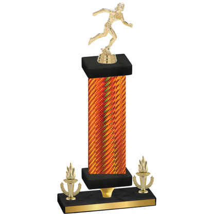 Premium Single Orange Carbon Fiber Victory Running Trophy