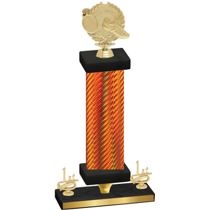 Premium Single Orange Carbon Fiber First Place Running Trophy