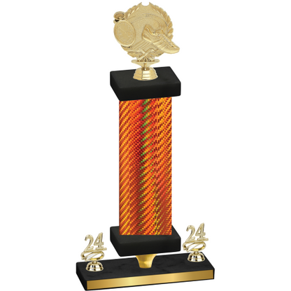 Premium Single Orange Carbon Fiber Year Running Trophy
