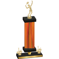 Premium Single Orange Carbon Fiber First Place Tennis Trophy
