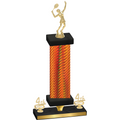 Premium Single Orange Carbon Fiber Fourth Place Tennis Trophy